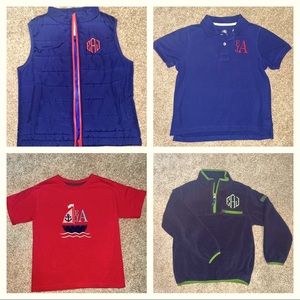 EJA - monogrammed initials, boys 9 shirts/vest